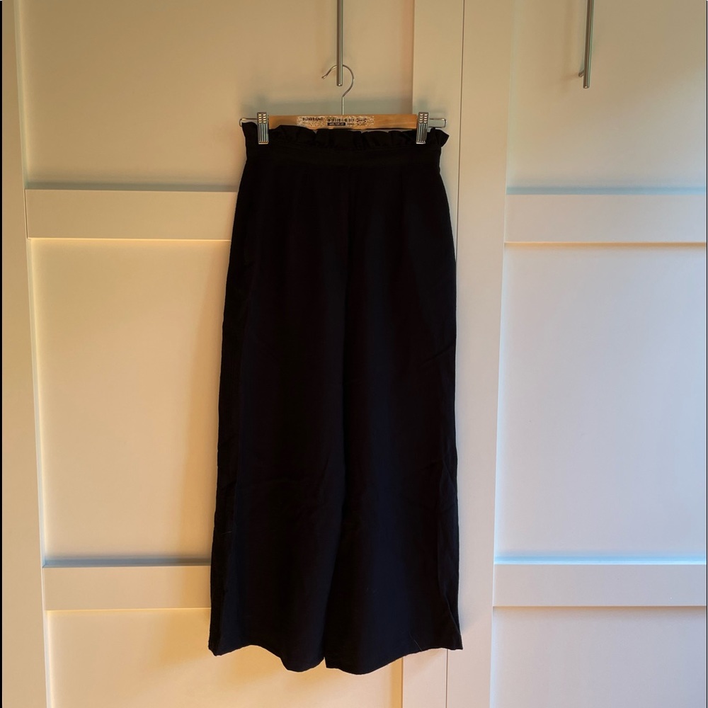 Topshop wide leg cropped black pants